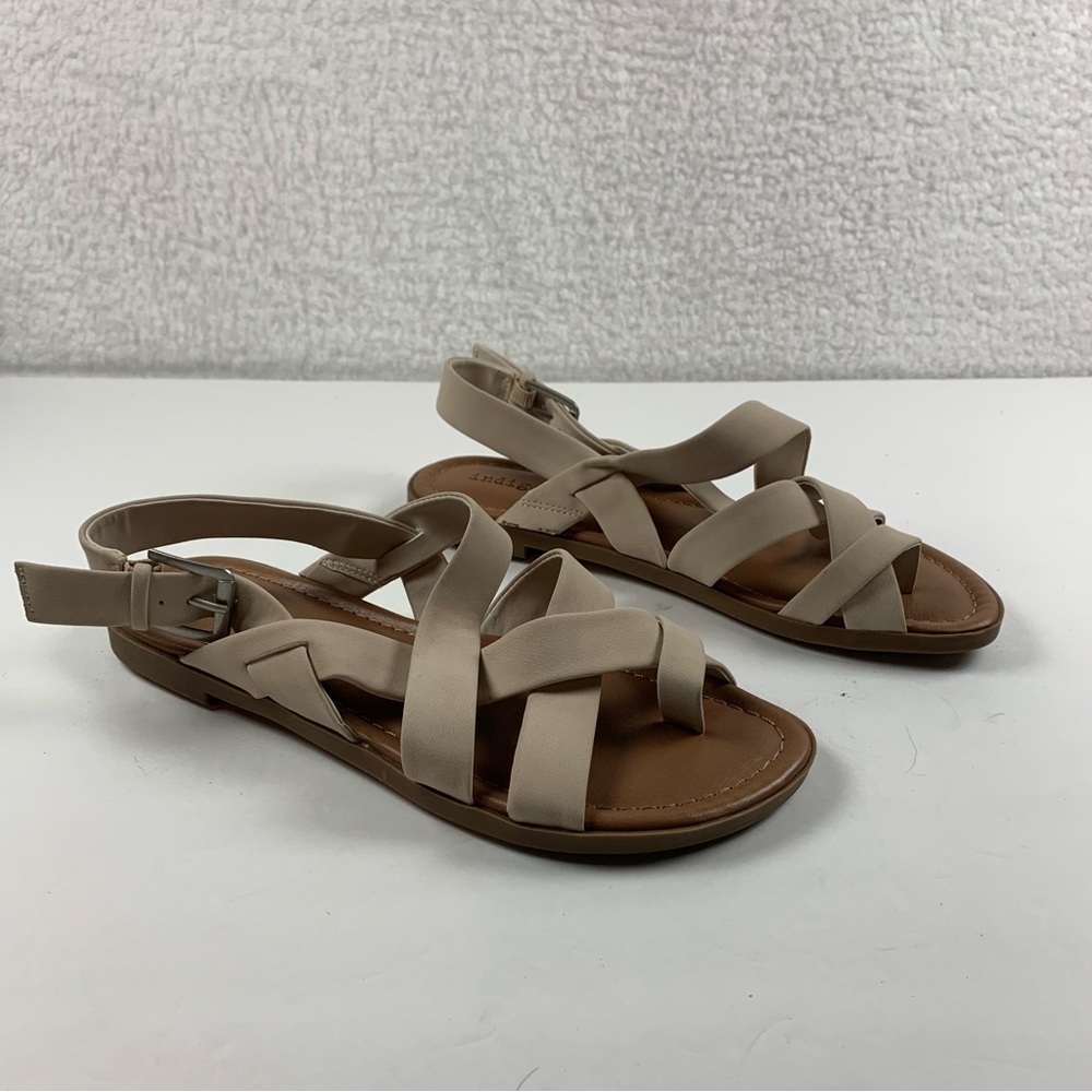 Indigo Road Womens Sandals Size 6 M Tan Scrappy Buckle Boho Suede NWOB 7327